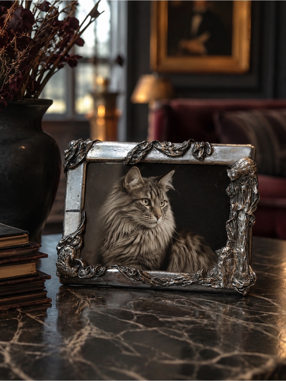 Seagull Pewter Fine Pewter 4X6 Picture Frame Playful Kittens Cats Easel Back